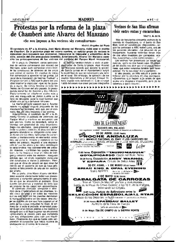 ABC MADRID 30-04-1987 página 43