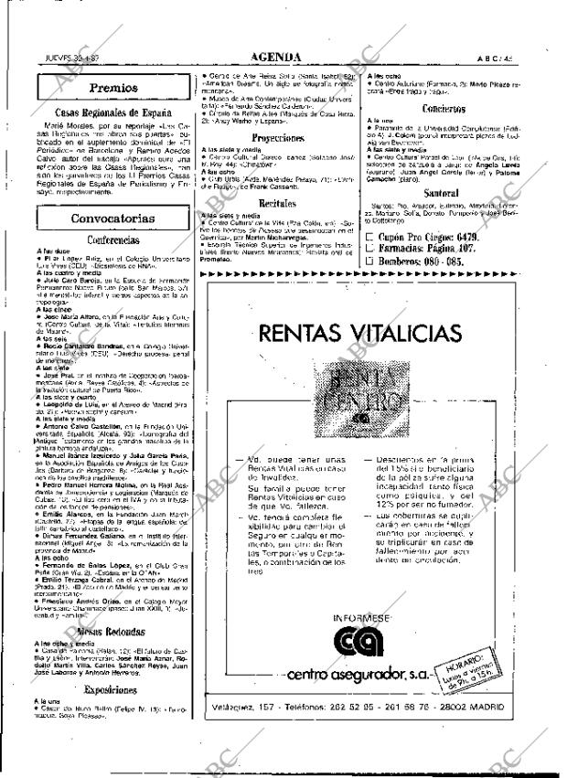 ABC MADRID 30-04-1987 página 45