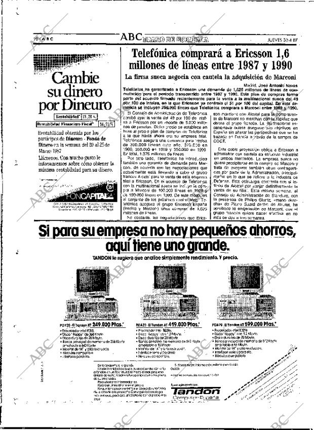 ABC MADRID 30-04-1987 página 70