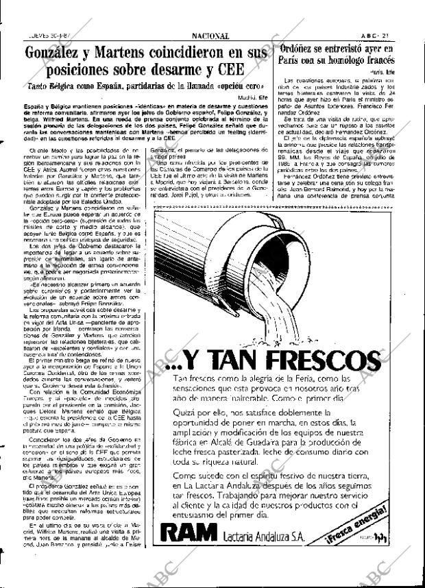 ABC SEVILLA 30-04-1987 página 21