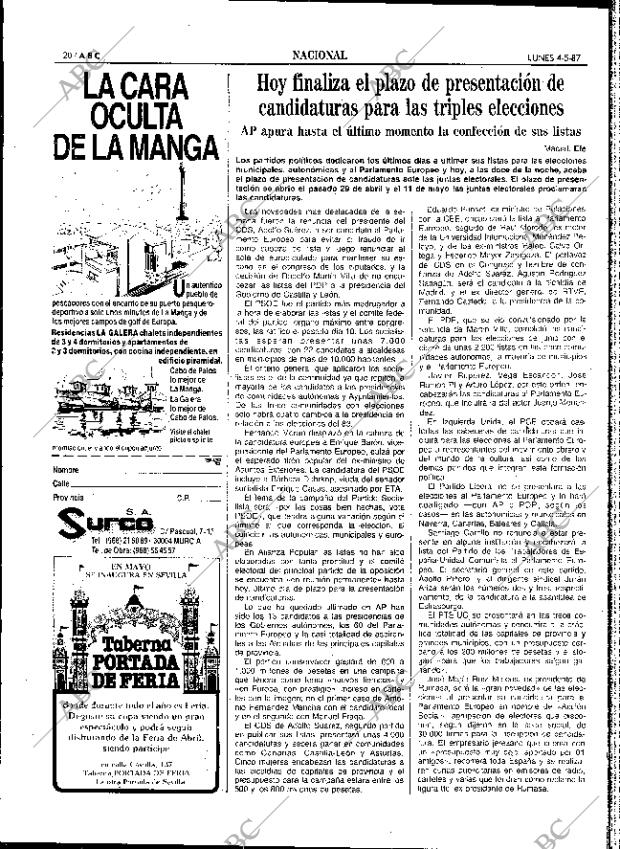 ABC SEVILLA 04-05-1987 página 20