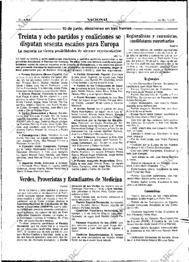 ABC MADRID 11-05-1987 página 22