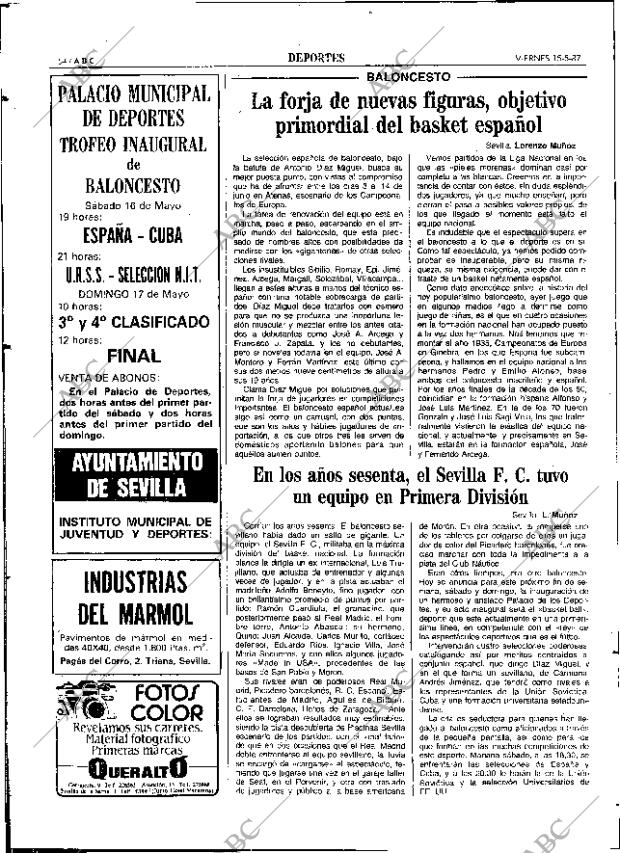 ABC SEVILLA 15-05-1987 página 54