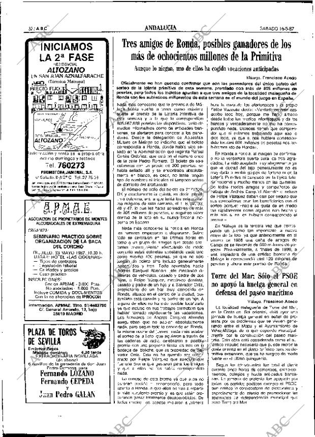 ABC SEVILLA 16-05-1987 página 32