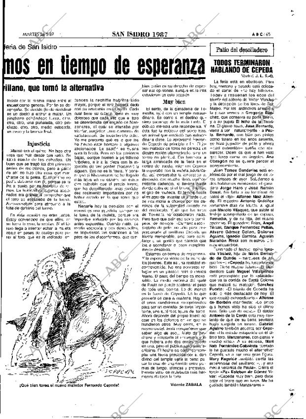 ABC MADRID 26-05-1987 página 65