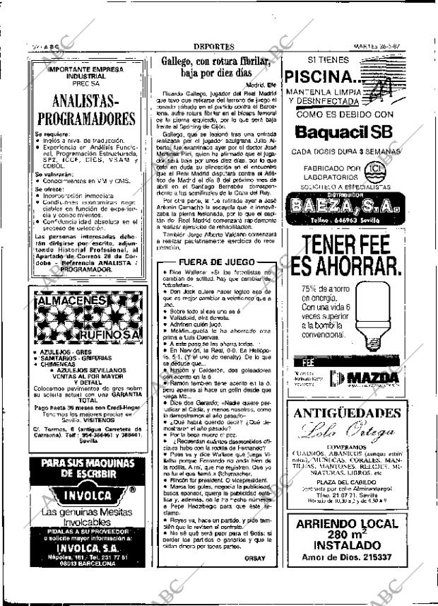 ABC SEVILLA 26-05-1987 página 52