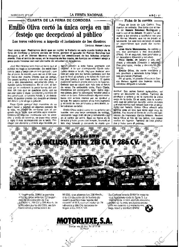 ABC SEVILLA 27-05-1987 página 61