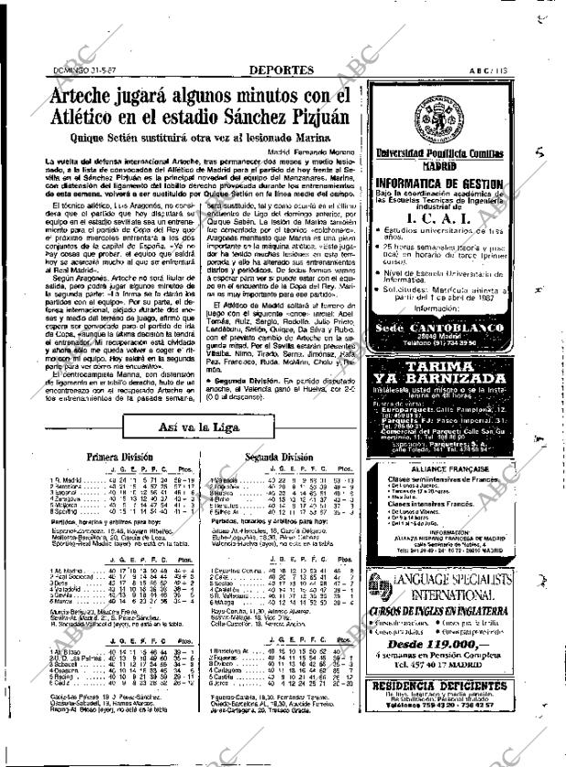 ABC MADRID 31-05-1987 página 113