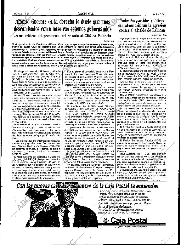 ABC SEVILLA 01-06-1987 página 17