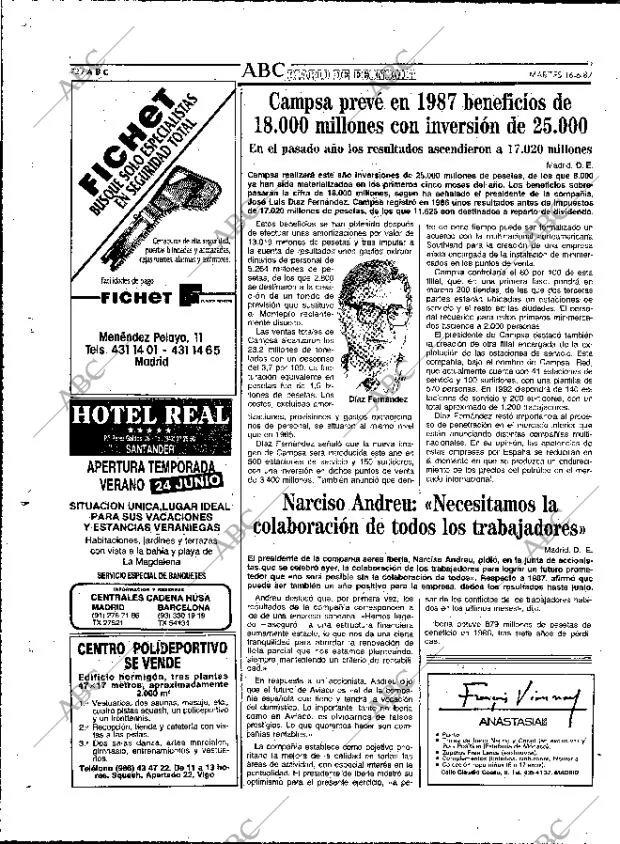 ABC MADRID 16-06-1987 página 72