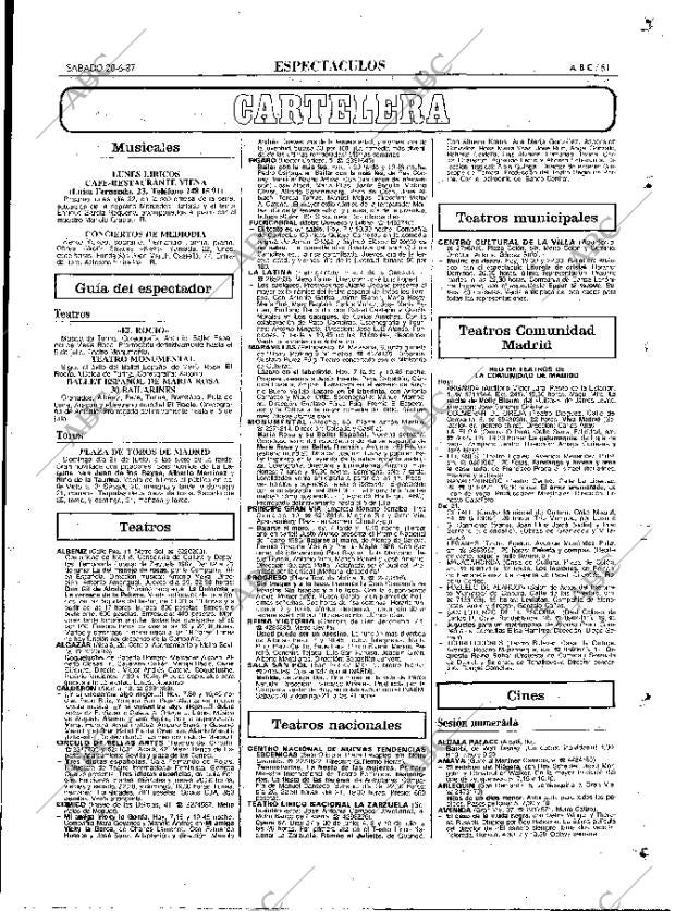 ABC MADRID 20-06-1987 página 85