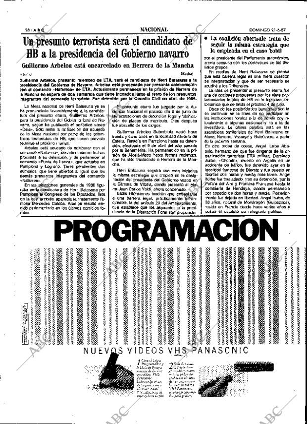 ABC SEVILLA 21-06-1987 página 28