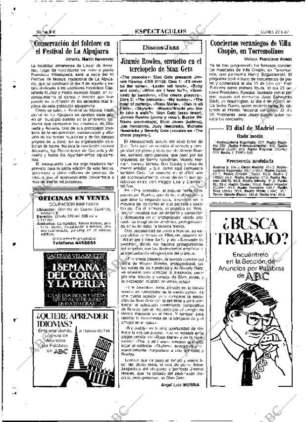 ABC MADRID 22-06-1987 página 90