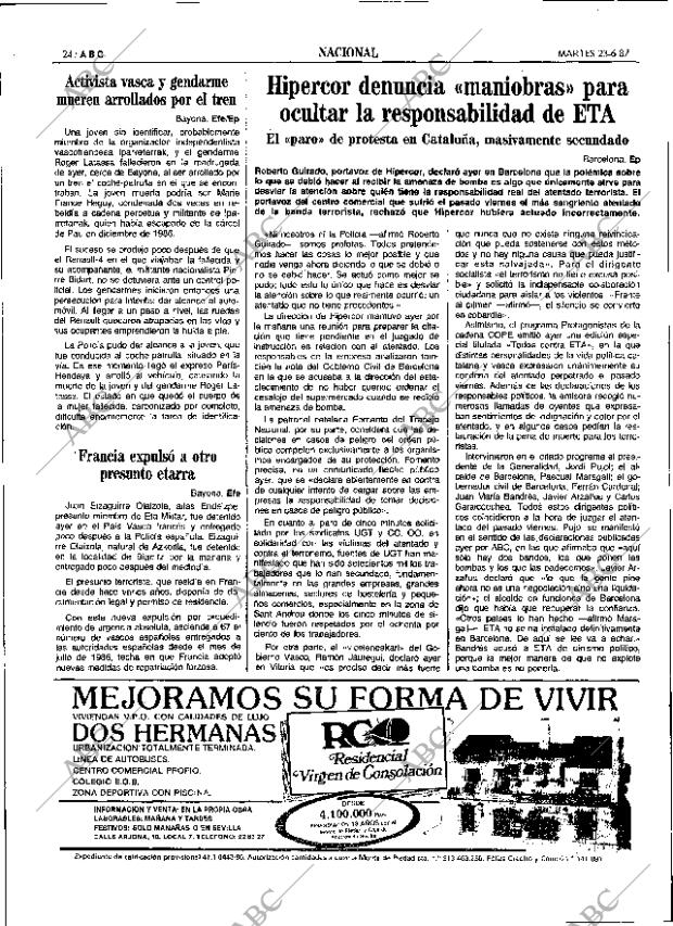ABC SEVILLA 23-06-1987 página 24