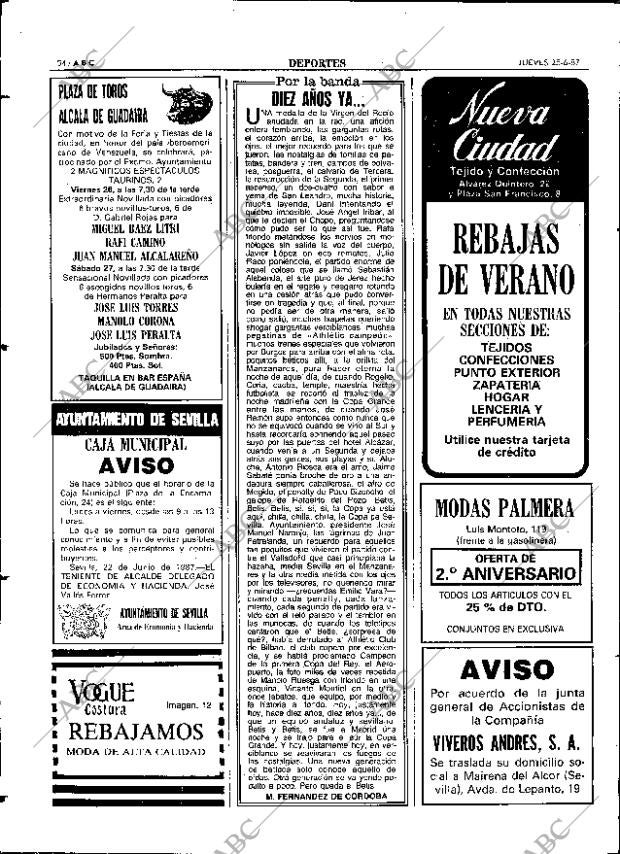 ABC SEVILLA 25-06-1987 página 54