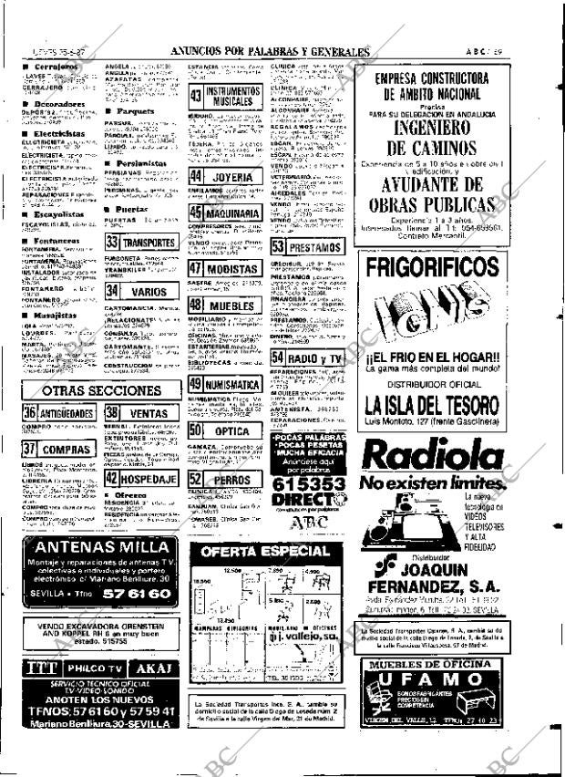 ABC SEVILLA 25-06-1987 página 69