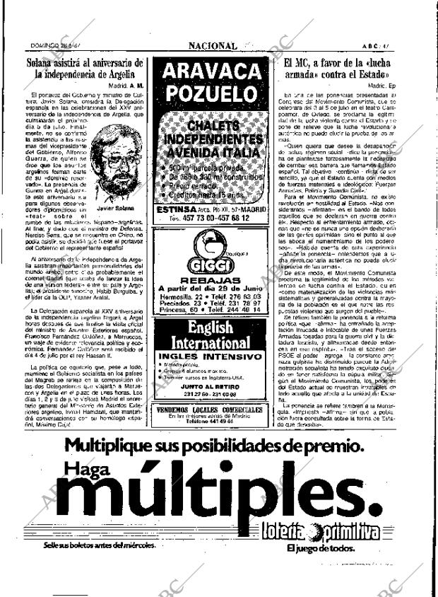 ABC MADRID 28-06-1987 página 47