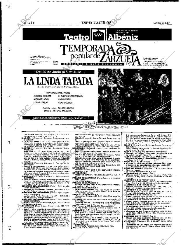 ABC MADRID 29-06-1987 página 98