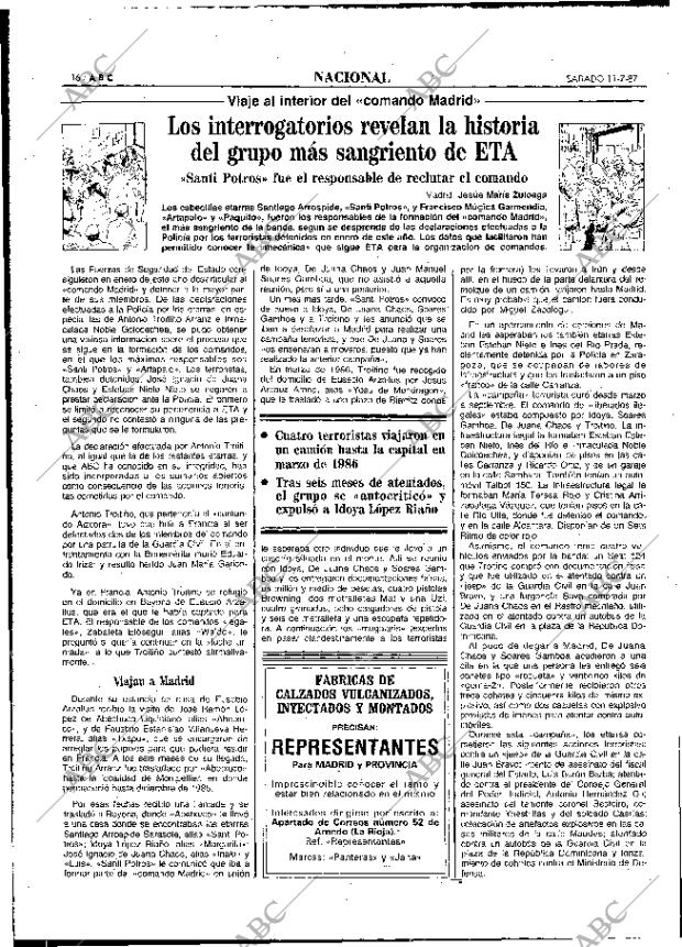 ABC MADRID 11-07-1987 página 16