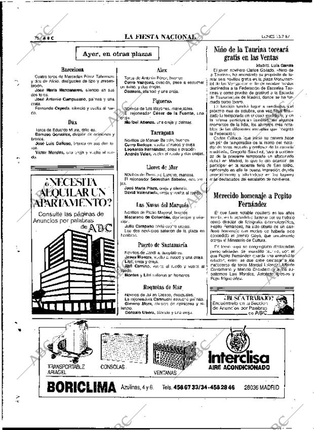 ABC MADRID 13-07-1987 página 76