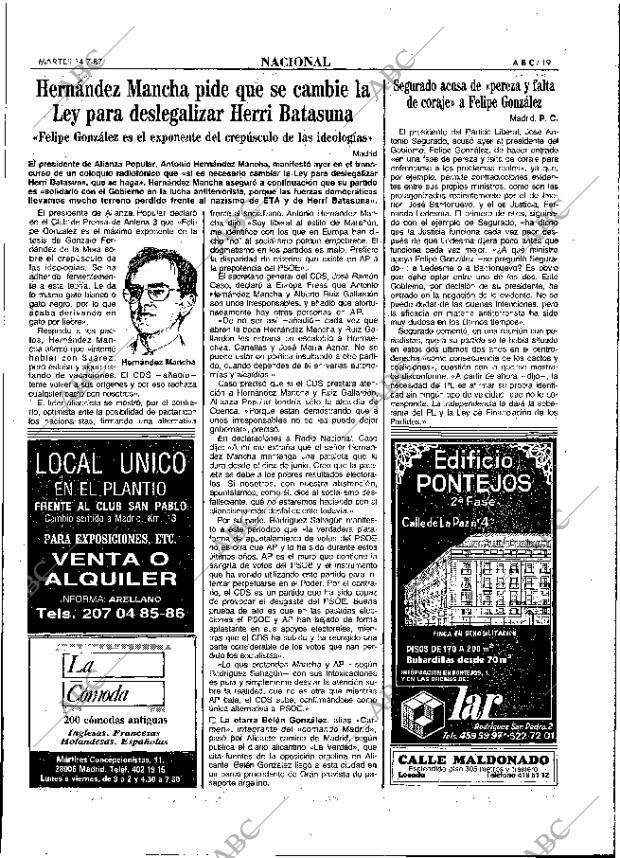 ABC MADRID 14-07-1987 página 19