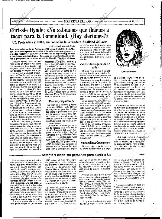 ABC MADRID 15-07-1987 página 77
