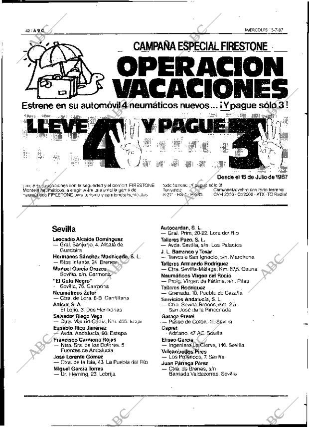 ABC SEVILLA 15-07-1987 página 42