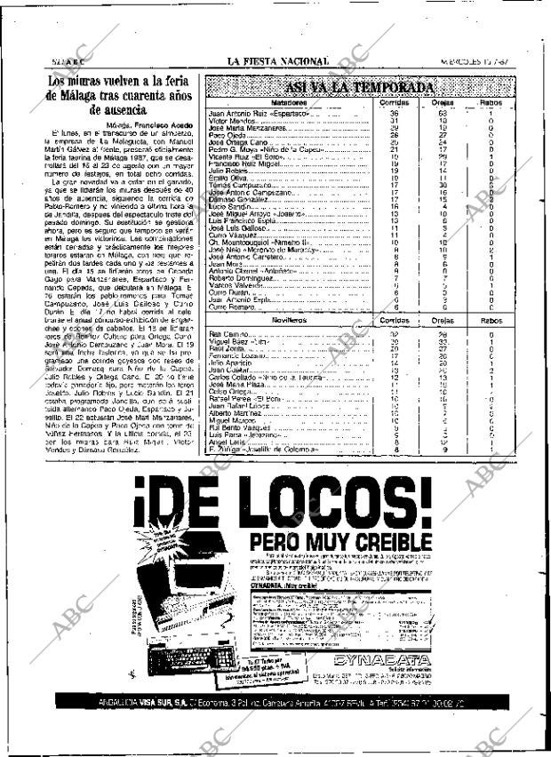 ABC SEVILLA 15-07-1987 página 52