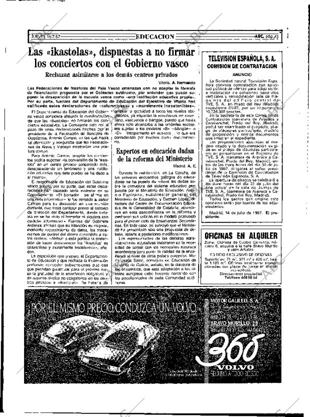 ABC MADRID 16-07-1987 página 43