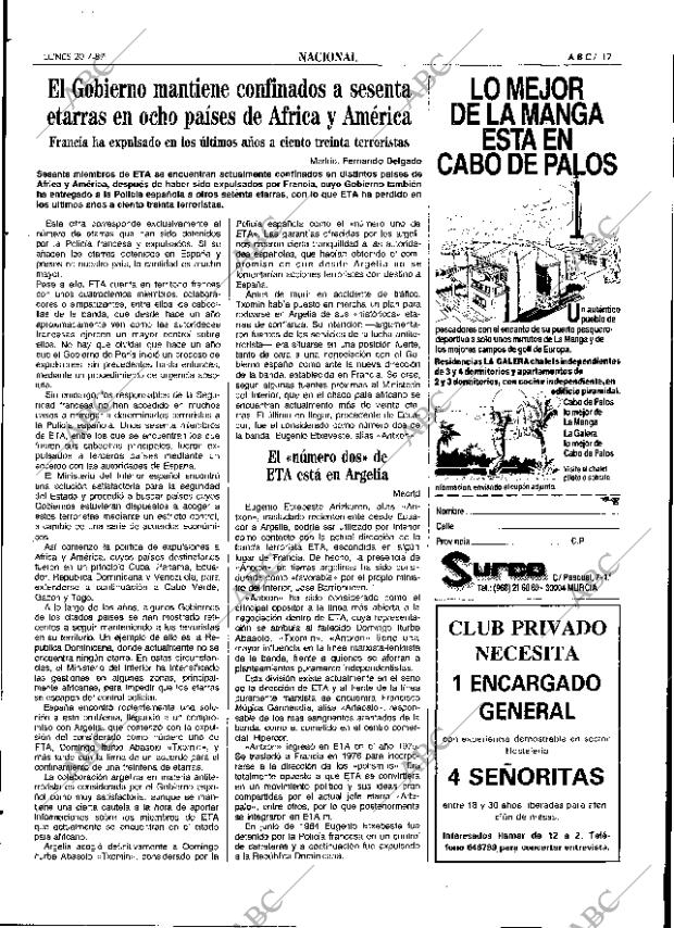 ABC SEVILLA 20-07-1987 página 17