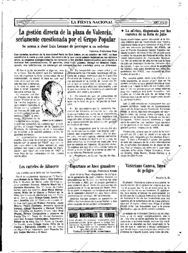 ABC MADRID 21-07-1987 página 65