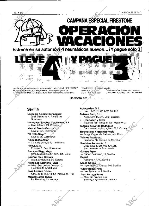 ABC SEVILLA 22-07-1987 página 18