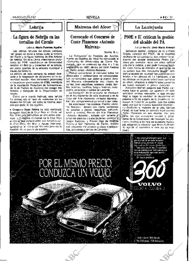 ABC SEVILLA 22-07-1987 página 33