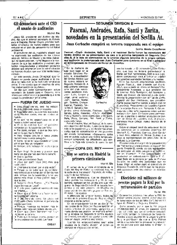 ABC SEVILLA 22-07-1987 página 52