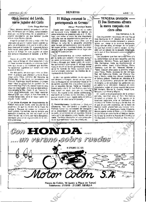 ABC SEVILLA 22-07-1987 página 53