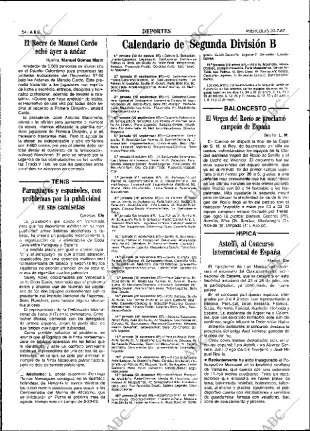 ABC SEVILLA 22-07-1987 página 54