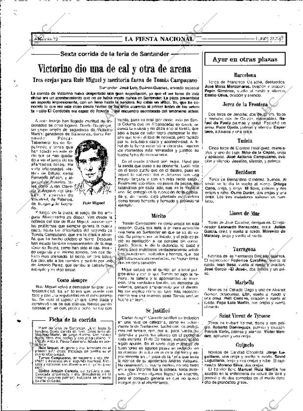 ABC MADRID 27-07-1987 página 72