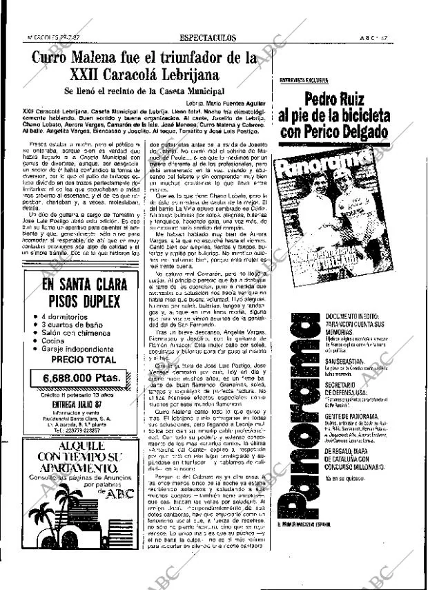 ABC SEVILLA 29-07-1987 página 47