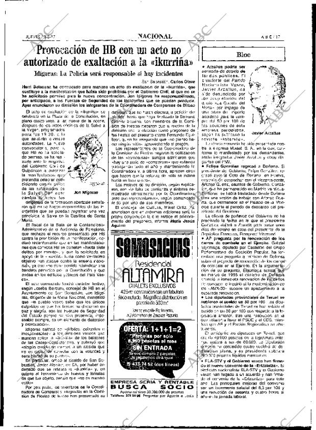 ABC MADRID 13-08-1987 página 17