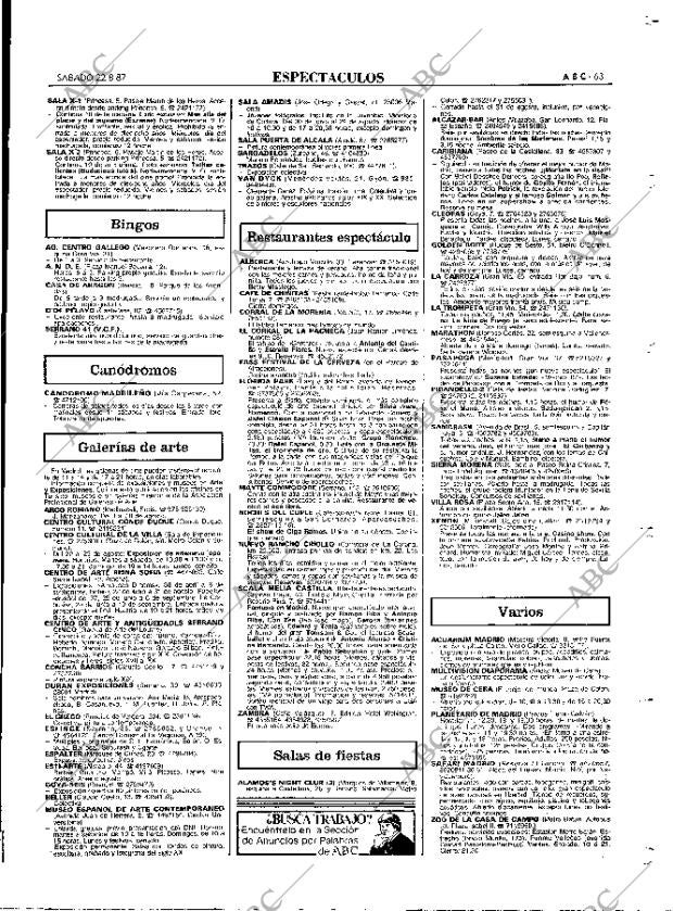 ABC MADRID 22-08-1987 página 63