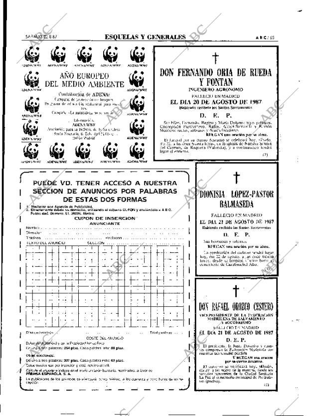 ABC MADRID 22-08-1987 página 65