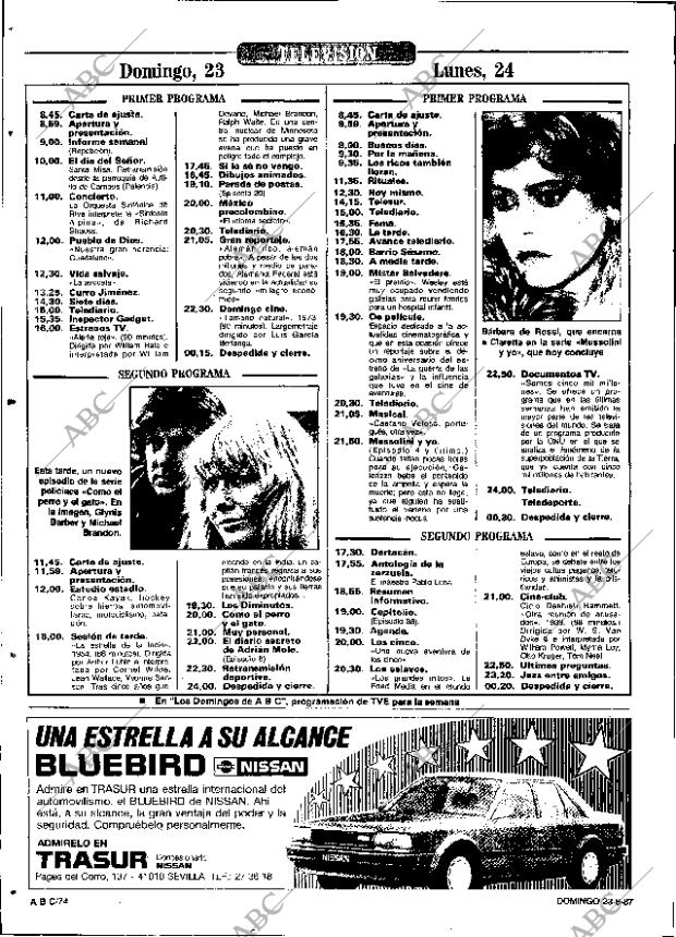 ABC SEVILLA 23-08-1987 página 74