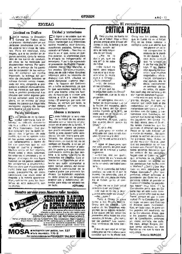 ABC SEVILLA 31-08-1987 página 13