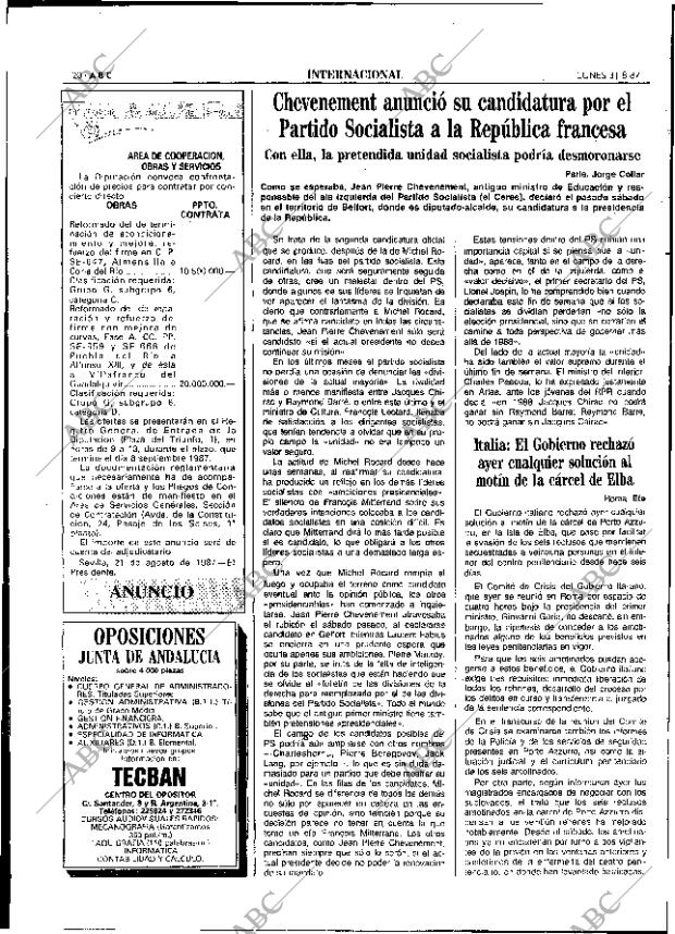 ABC SEVILLA 31-08-1987 página 20