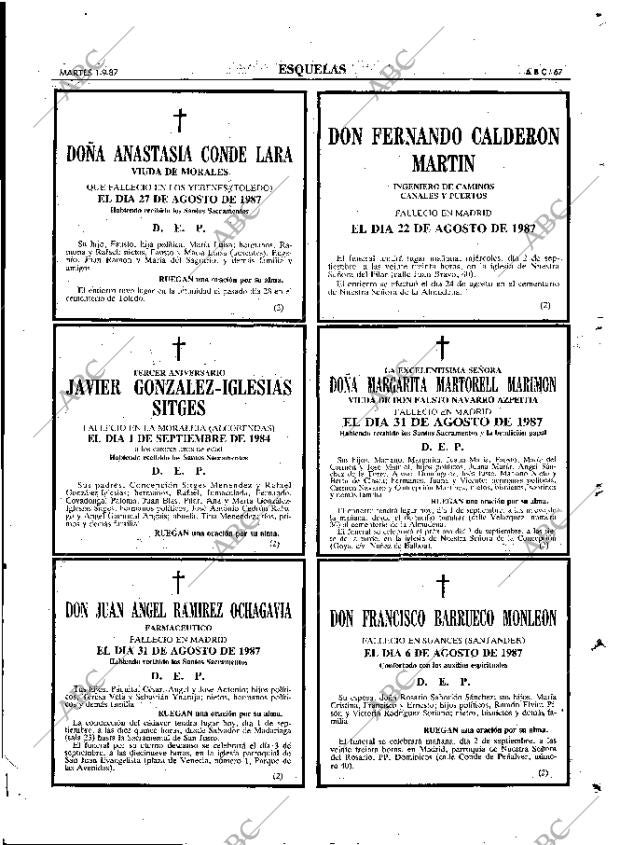 ABC MADRID 01-09-1987 página 67