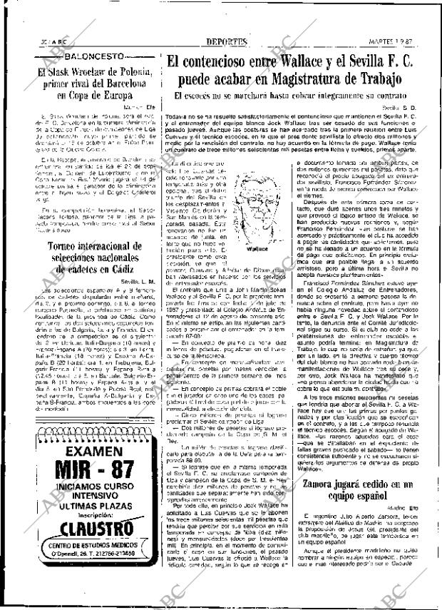 Periodico Abc Sevilla 01 09 1987 Portada Archivo Abc