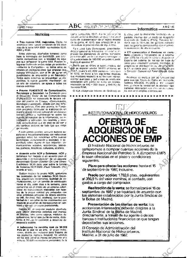 ABC MADRID 07-09-1987 página 45