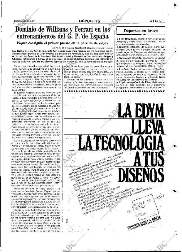 ABC MADRID 27-09-1987 página 101