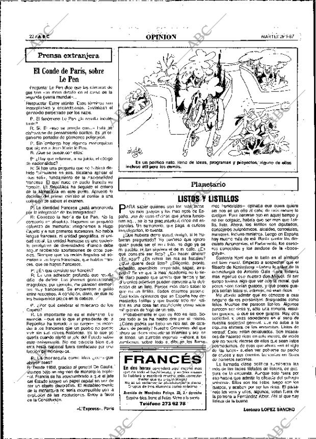 ABC MADRID 29-09-1987 página 22