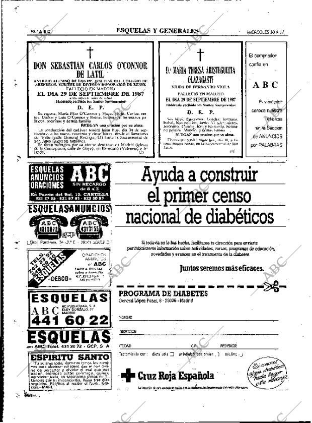 ABC MADRID 30-09-1987 página 98